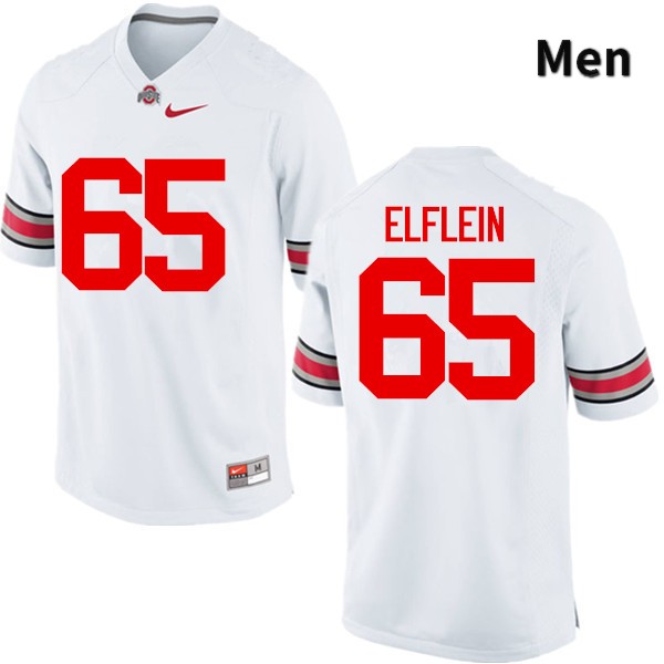 Ohio State Buckeyes Pat Elflein Men's #65 White Game Stitched College Football Jersey